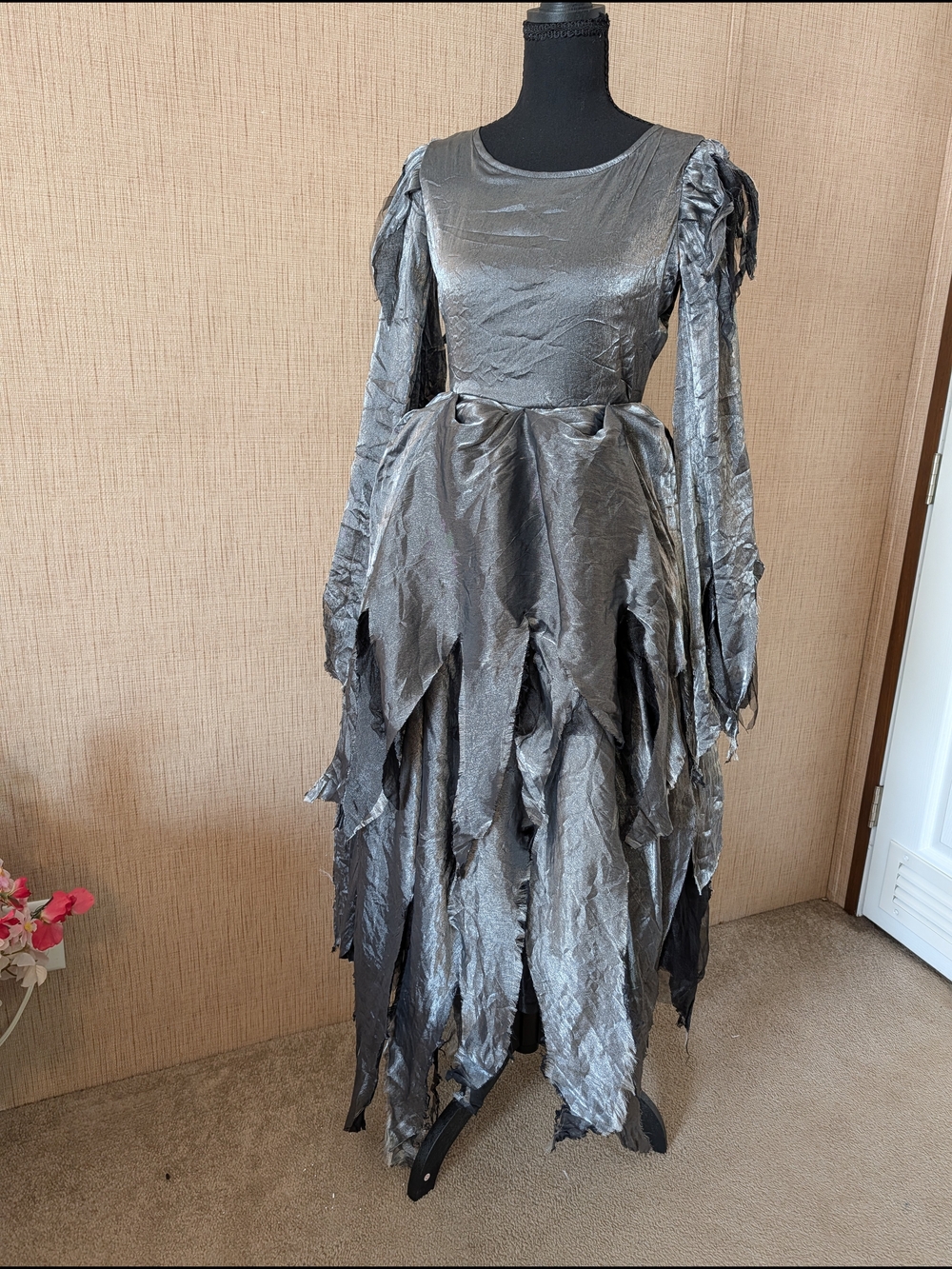 Chasing Fireflies Silver Metallic Handkerchief Goth Inspired Maxi Dress